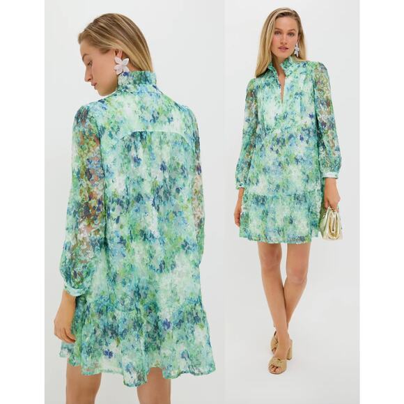 Tuckernuck | Palmerston Mini Swing Dress In Water Lilies Organza Lace | Sz XL - Picture 1 of 9